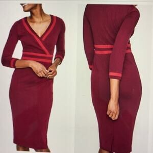 Boden Nellie Ponte Dress Mulled Wine Size 12R
